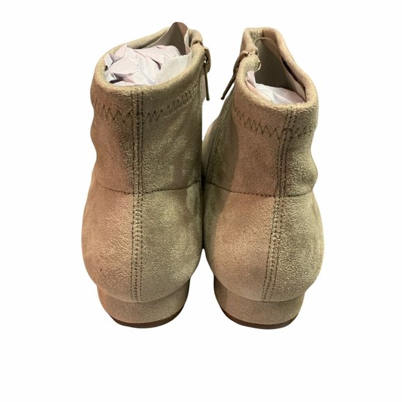 Comfortview Alivia Bootie Ivory Sz 7W Stretch Suede Like Block Heel - Picture 6 of 8